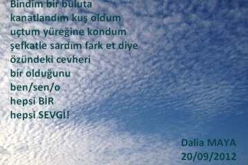 bindim bir buluta